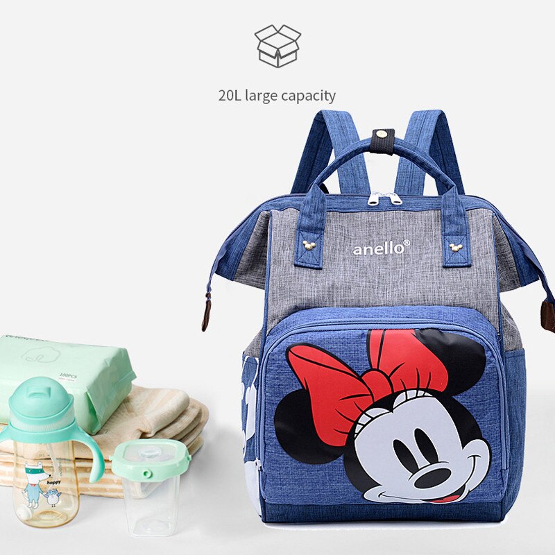 Disney Minnie Mickey Baby Bags for Mom Multifunctional Diaper Bag Backpack Maternity Baby In Diaper Bags Mummy Baby Stroller Bag