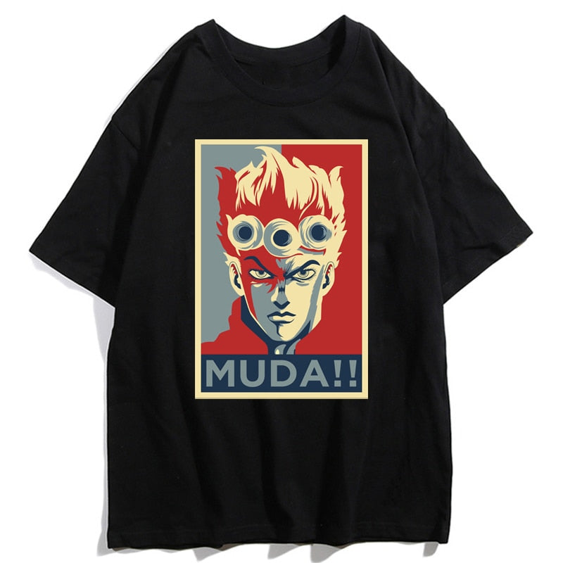 Jojo Bizarre Adventure Kujo Jotaro Giorno Giovanna Men Summer T-Shirts Harajuku Streetwear Ulzzang Hip Hop Tops Tee Cool T-Shirt
