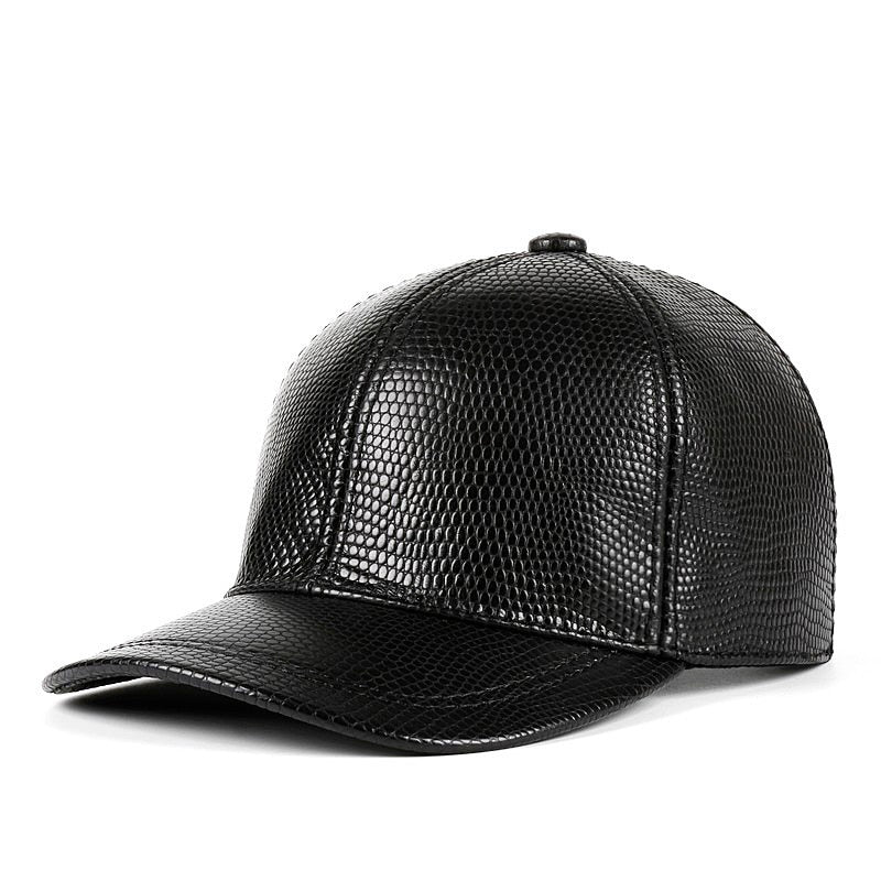 Winter Leather Hat Mens Korean Casual Baseball Caps For Man Crocodile Printed Warm Gorra Dad Beige Peaked Hockey Golf Casquette