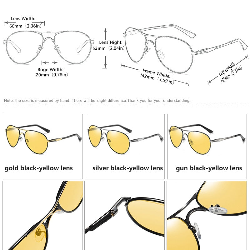 New Trend Intelligent Aviation Photochromic Sunglasses Polarized Men Day Night Vision Driving Sun Glasses Male gafas de sol