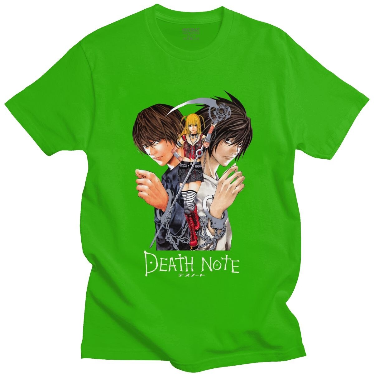 Classic Japan Anime Yagami Misa And Lawliet T Shirt Men Short Sleeved Manga Death Note T-shirt 100% Cotton Regular Fit Tee Tops