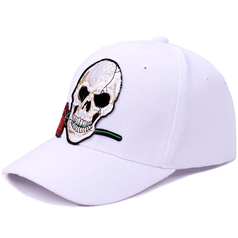 Cool Men Women Skull Embroidery SunShade Baseball Cap Snapback Summer Outdoor Sport Sunscreen Hip Hop Adjustable Cotton Hats P55