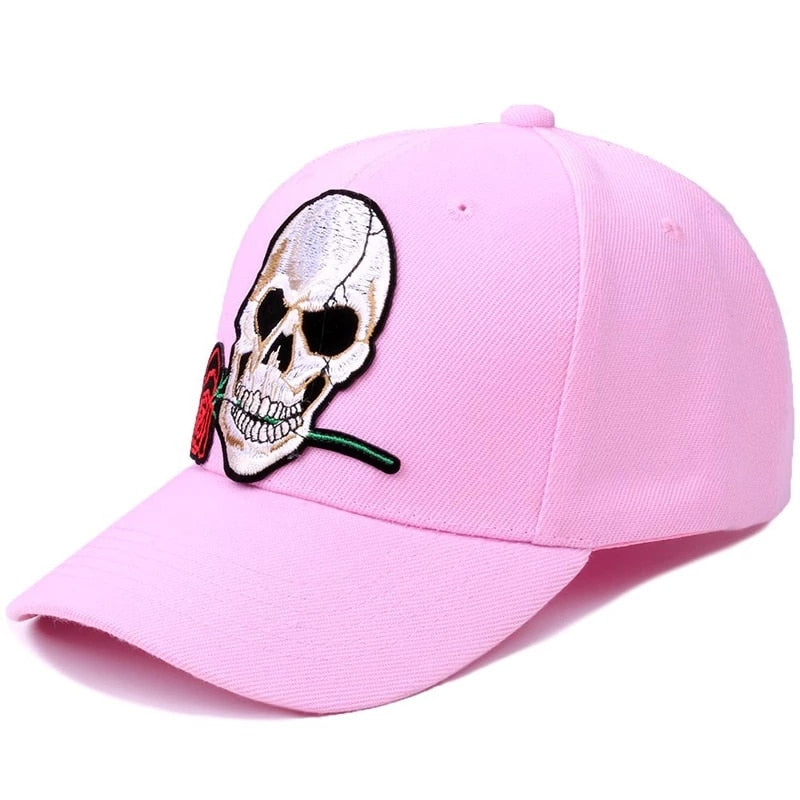 Cool Men Women Skull Embroidery SunShade Baseball Cap Snapback Summer Outdoor Sport Sunscreen Hip Hop Adjustable Cotton Hats P55