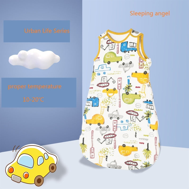 HappyFlute 10-20℃ 3Size Cotton Fabric Unisex Swaddling Vest Children's Anti-Kicking Baby Sleeping Bag