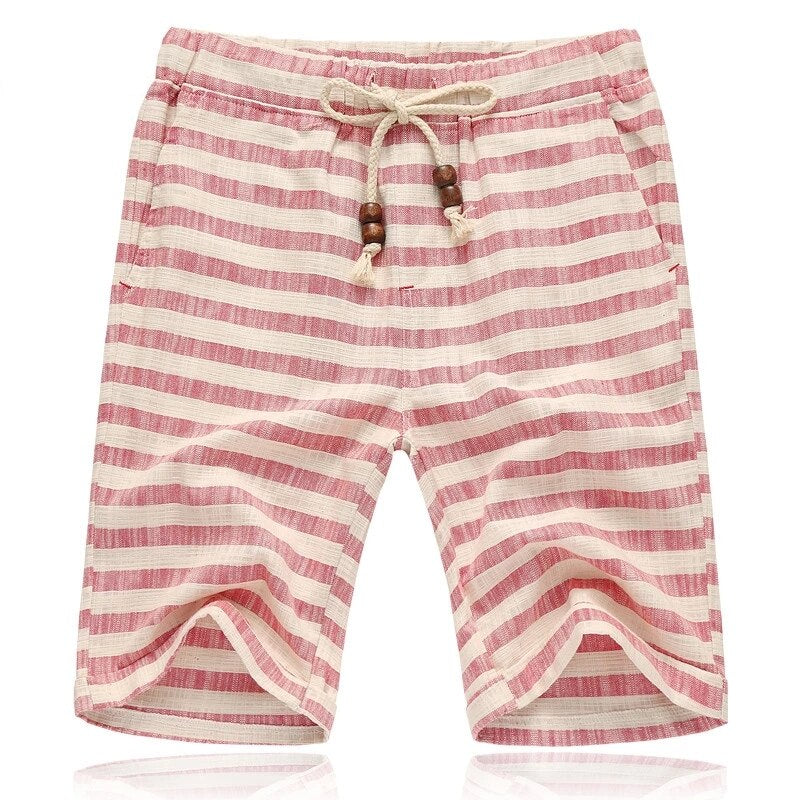 SHAN BAO brands men 2022 summer shorts fashion style and comfortable breathable Cotton stripe leisure men's beach shorts