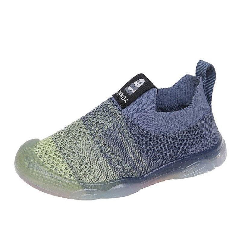 Spring Children Boy Sneakers Soft Rainbow Bottom Kids Woven Fly Shoes