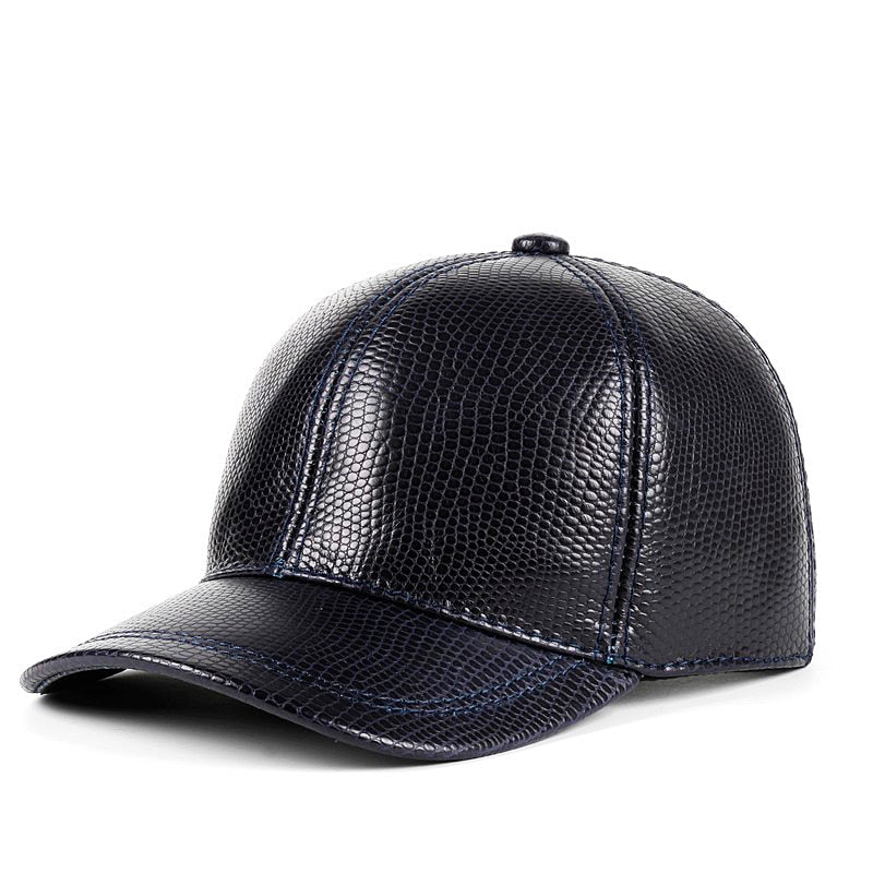 Winter Leather Hat Mens Korean Casual Baseball Caps For Man Crocodile Printed Warm Gorra Dad Beige Peaked Hockey Golf Casquette