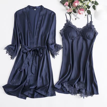 Sexy Print Bride Wedding Robe Set Soft Sleepwear Women Summer Satin Nightwear Bathrobe Homewear Sleep Set Short Nightdress