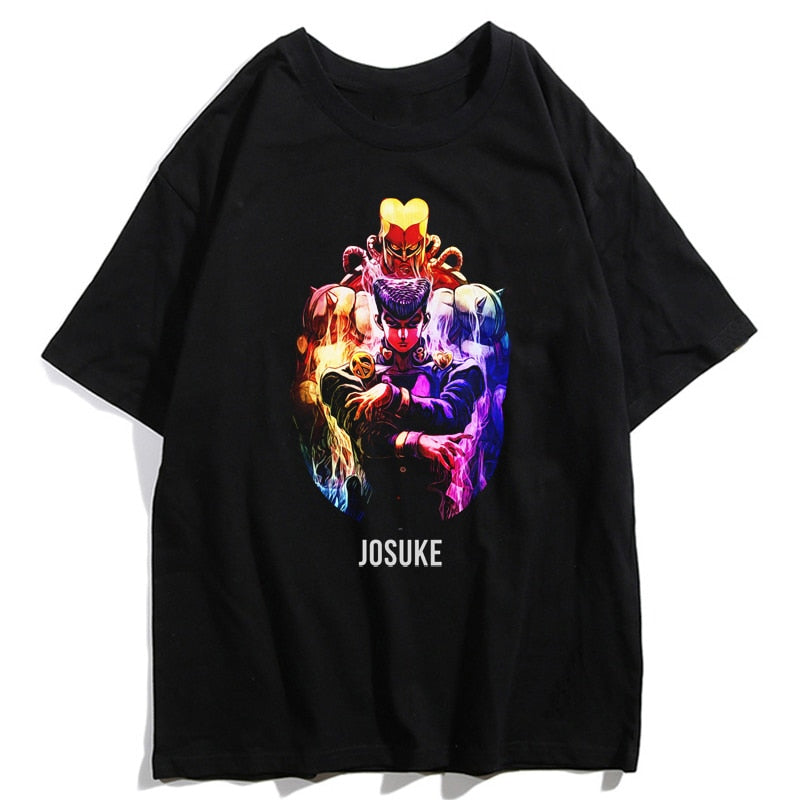 Jojo Bizarre Adventure Kujo Jotaro Giorno Giovanna Men Summer T-Shirts Harajuku Streetwear Ulzzang Hip Hop Tops Tee Cool T-Shirt