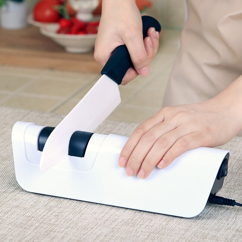 RISAMSHA Electric Knife Sharpener Diamond Knife Sharpener Ceramic Knives Can Be Sharpened RE002