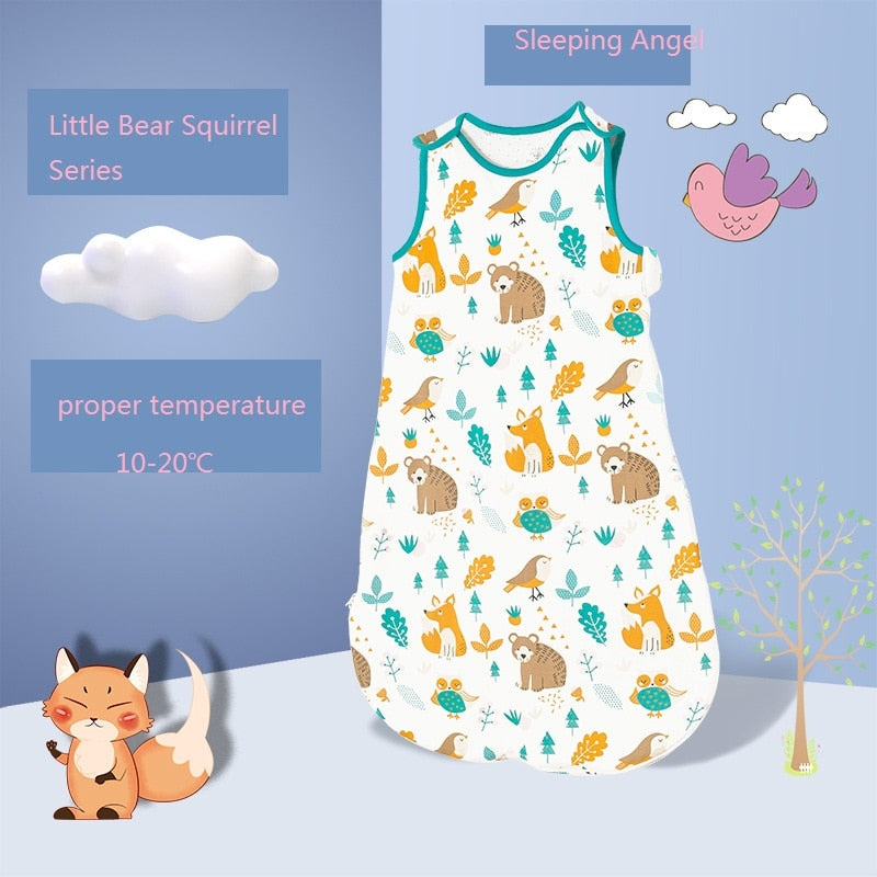 HappyFlute 10-20℃ 3Size Cotton Fabric Unisex Swaddling Vest Children's Anti-Kicking Baby Sleeping Bag