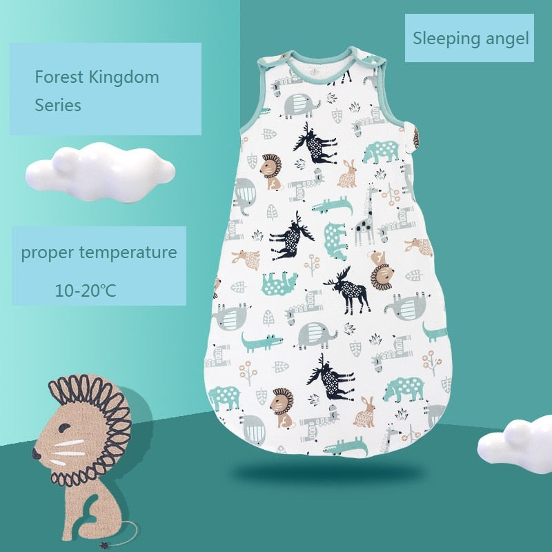 HappyFlute 10-20℃ 3Size Cotton Fabric Unisex Swaddling Vest Children's Anti-Kicking Baby Sleeping Bag