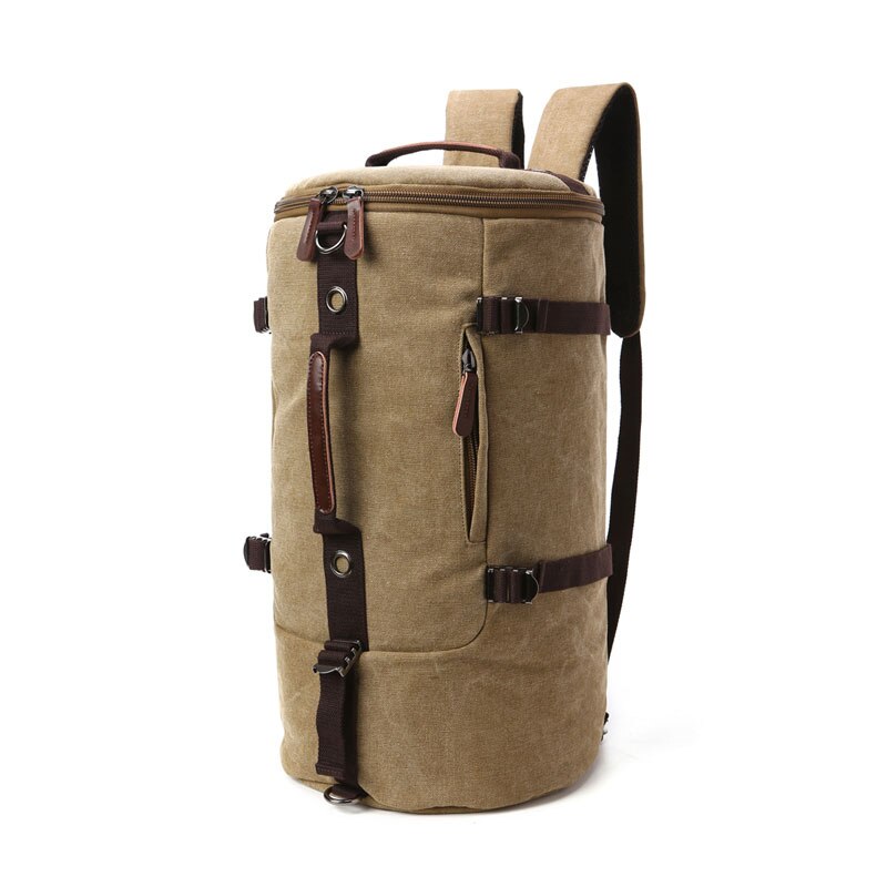 Scione Men Travel Backpack Male Canvas Luggage Duffel Cylinder Bag Mountaineering Backpack For Men Large Capacity Mochila