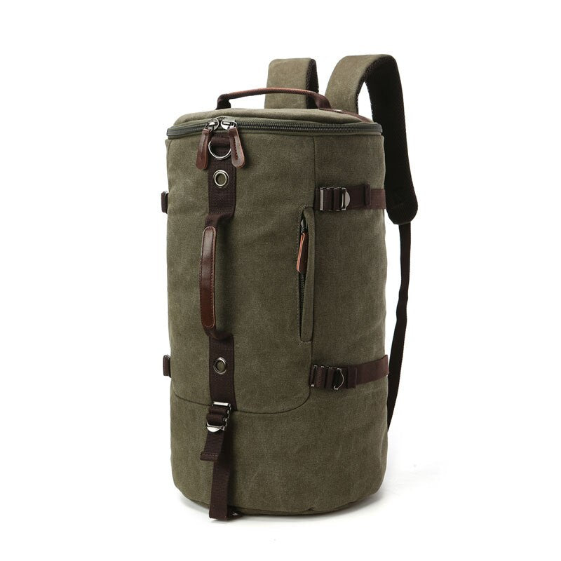Scione Men Travel Backpack Male Canvas Luggage Duffel Cylinder Bag Mountaineering Backpack For Men Large Capacity Mochila