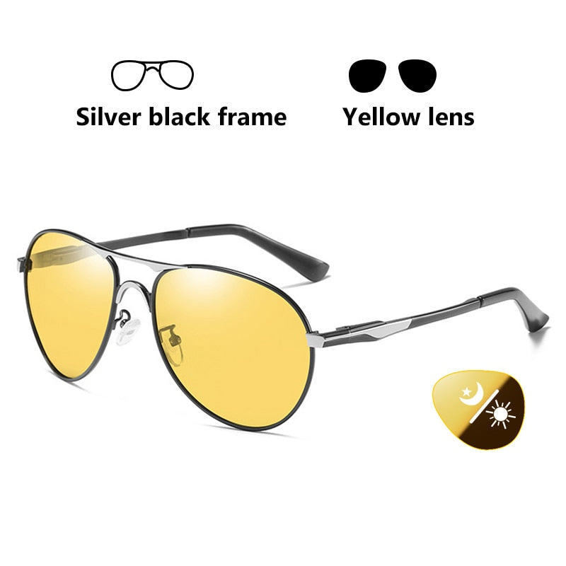New Trend Intelligent Aviation Photochromic Sunglasses Polarized Men Day Night Vision Driving Sun Glasses Male gafas de sol