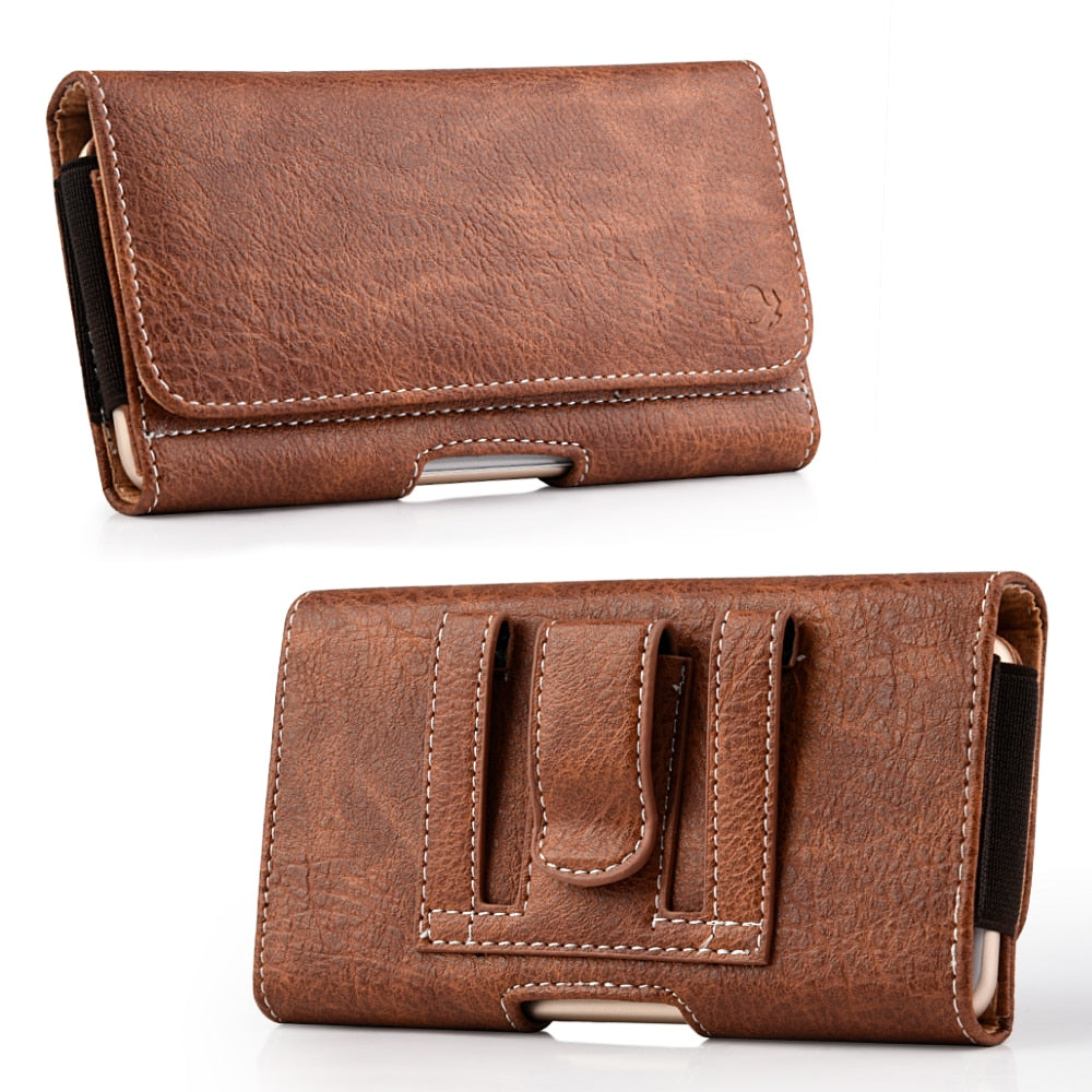 Phone pouch case for iphone XS 11 Pro Max XR 8 7 6plus universal magnetic holster leather cover for huawei xiaomi cell phone bag