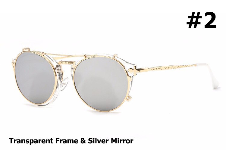 JackJad 2021 Fashion Style SteamPunk Clamshell Removable Sunglasses Vintage Retro Brand Design Sun Glasses Oculos De Sol Gafas