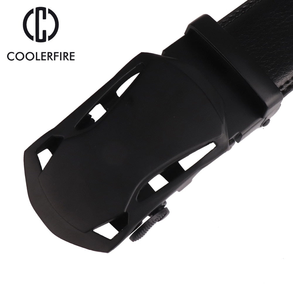 Coolerfire Good mens belt luxury high quality cow genuine leather belts for men automatic buckle fashion waist male ZD068