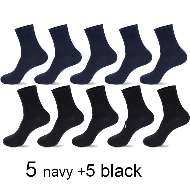 10 Pairs/Lot High Quality Men's Cotton Socks Black Business Socks Breathable 2021 New Autumn Winter Male Gift Sox PLus Size40-45