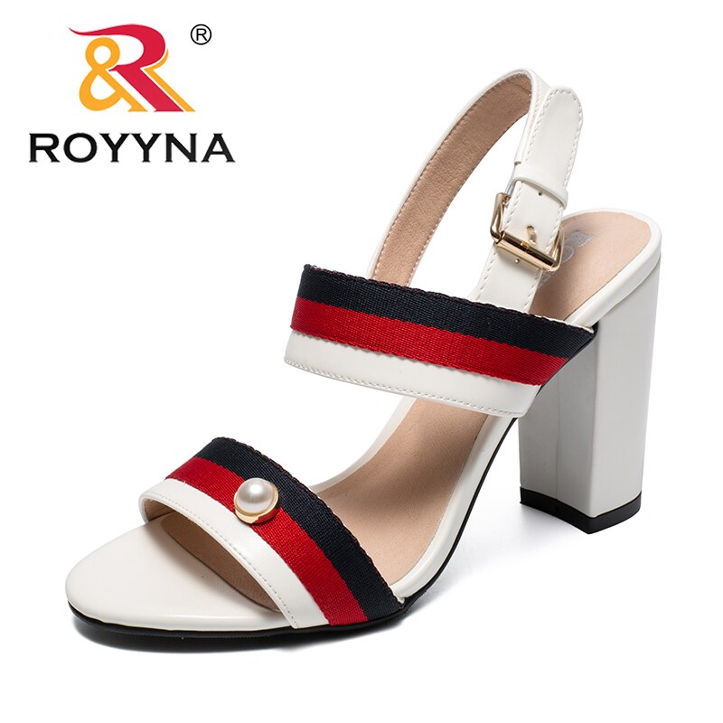 ROYYNA New Fashion Style Women Sandals High Heels Femme Summer Shoes Back Strap Feminino Sandals Comfortable Fast Free Shipping