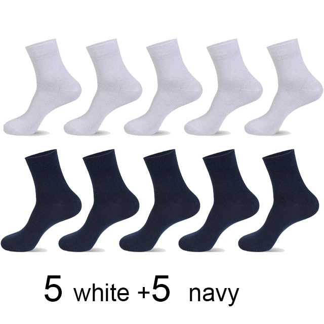 10 Pairs/Lot High Quality Men's Cotton Socks Black Business Socks Breathable 2021 New Autumn Winter Male Gift Sox PLus Size40-45