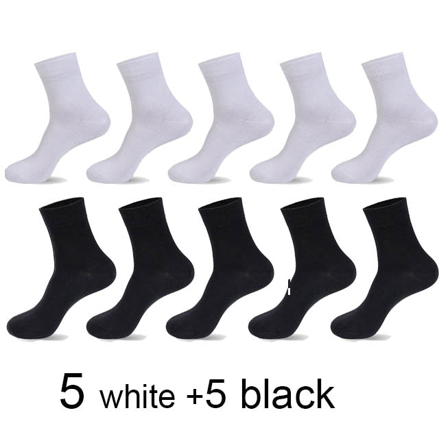 10 Pairs/Lot High Quality Men's Cotton Socks Black Business Socks Breathable 2021 New Autumn Winter Male Gift Sox PLus Size40-45