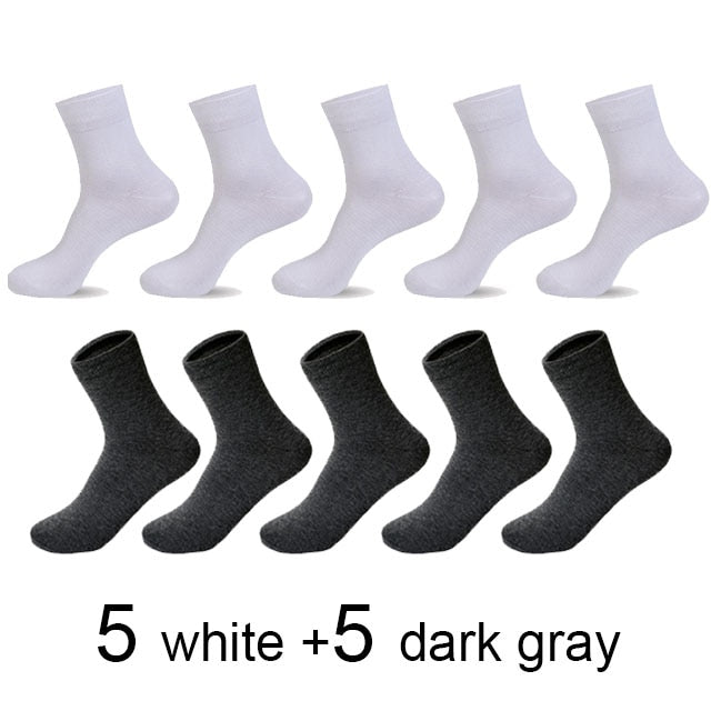 10 Pairs/Lot High Quality Men's Cotton Socks Black Business Socks Breathable 2021 New Autumn Winter Male Gift Sox PLus Size40-45