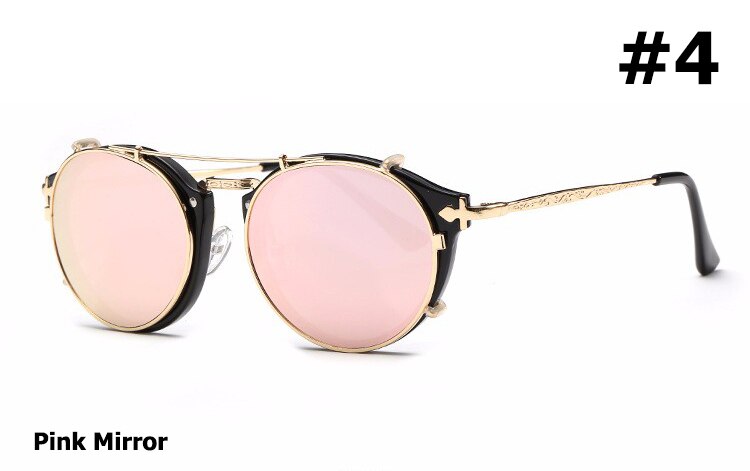 JackJad 2021 Fashion Style SteamPunk Clamshell Removable Sunglasses Vintage Retro Brand Design Sun Glasses Oculos De Sol Gafas