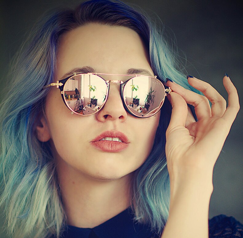 JackJad 2021 Fashion Style SteamPunk Clamshell Removable Sunglasses Vintage Retro Brand Design Sun Glasses Oculos De Sol Gafas
