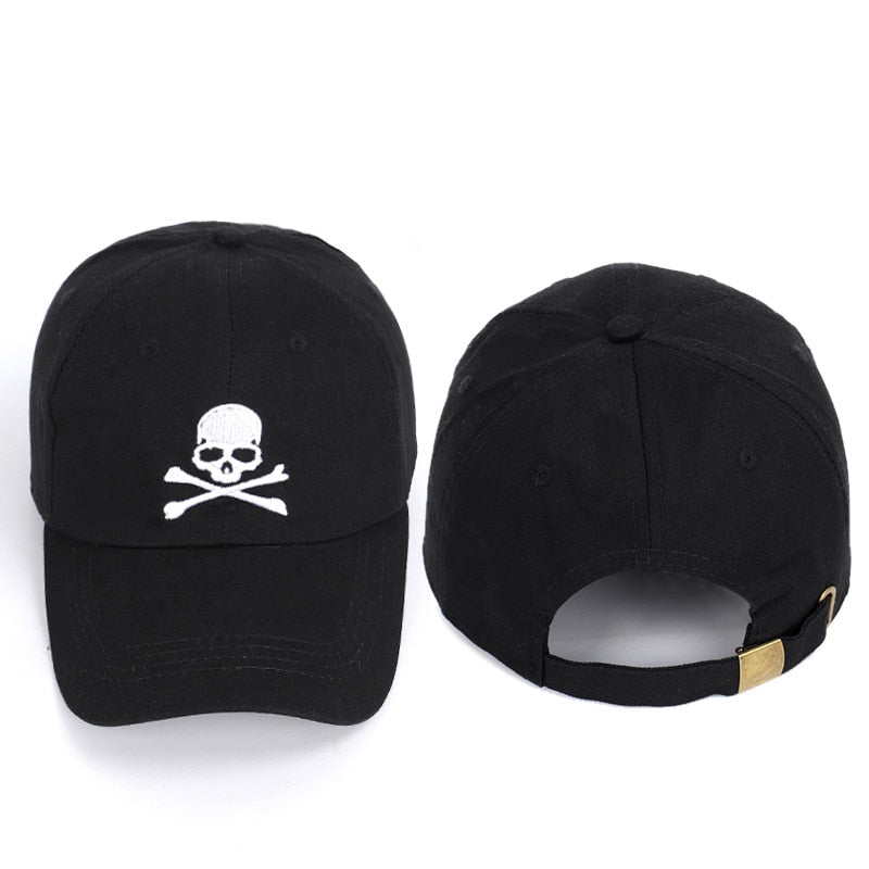 Cool Men Women Skull Embroidery SunShade Baseball Cap Snapback Summer Outdoor Sport Sunscreen Hip Hop Adjustable Cotton Hats P55