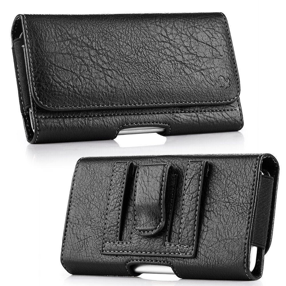 Phone pouch case for iphone XS 11 Pro Max XR 8 7 6plus universal magnetic holster leather cover for huawei xiaomi cell phone bag
