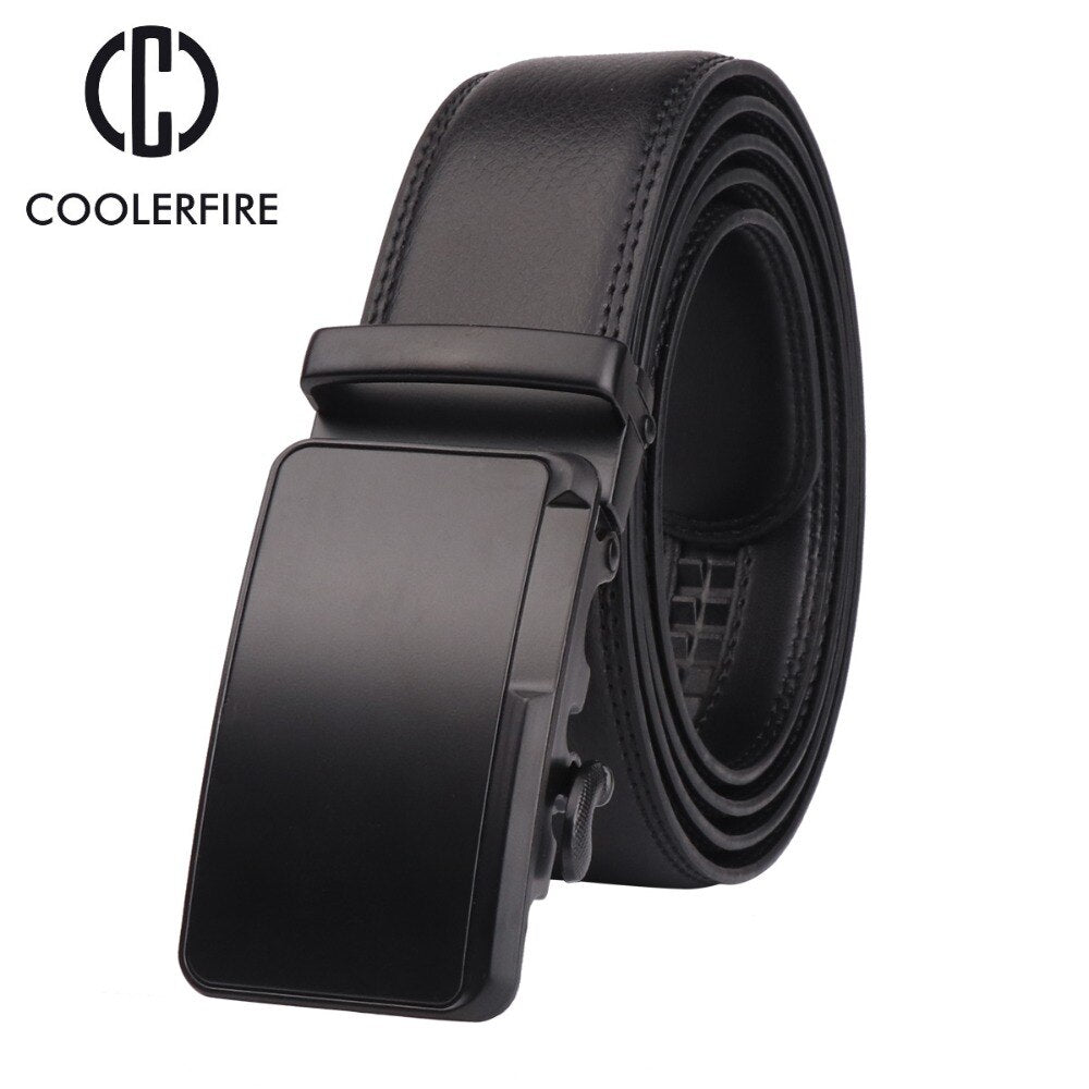 Coolerfire Good mens belt luxury high quality cow genuine leather belts for men automatic buckle fashion waist male ZD068