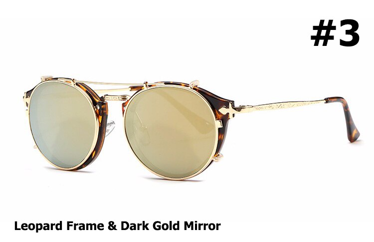 JackJad 2021 Fashion Style SteamPunk Clamshell Removable Sunglasses Vintage Retro Brand Design Sun Glasses Oculos De Sol Gafas