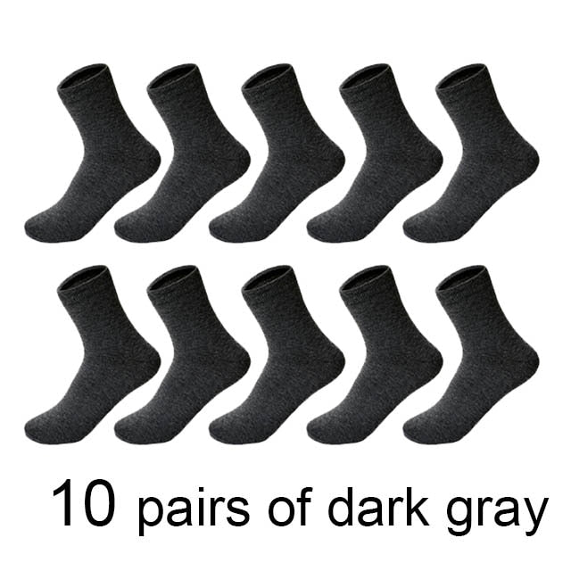 10 Pairs/Lot High Quality Men's Cotton Socks Black Business Socks Breathable 2021 New Autumn Winter Male Gift Sox PLus Size40-45