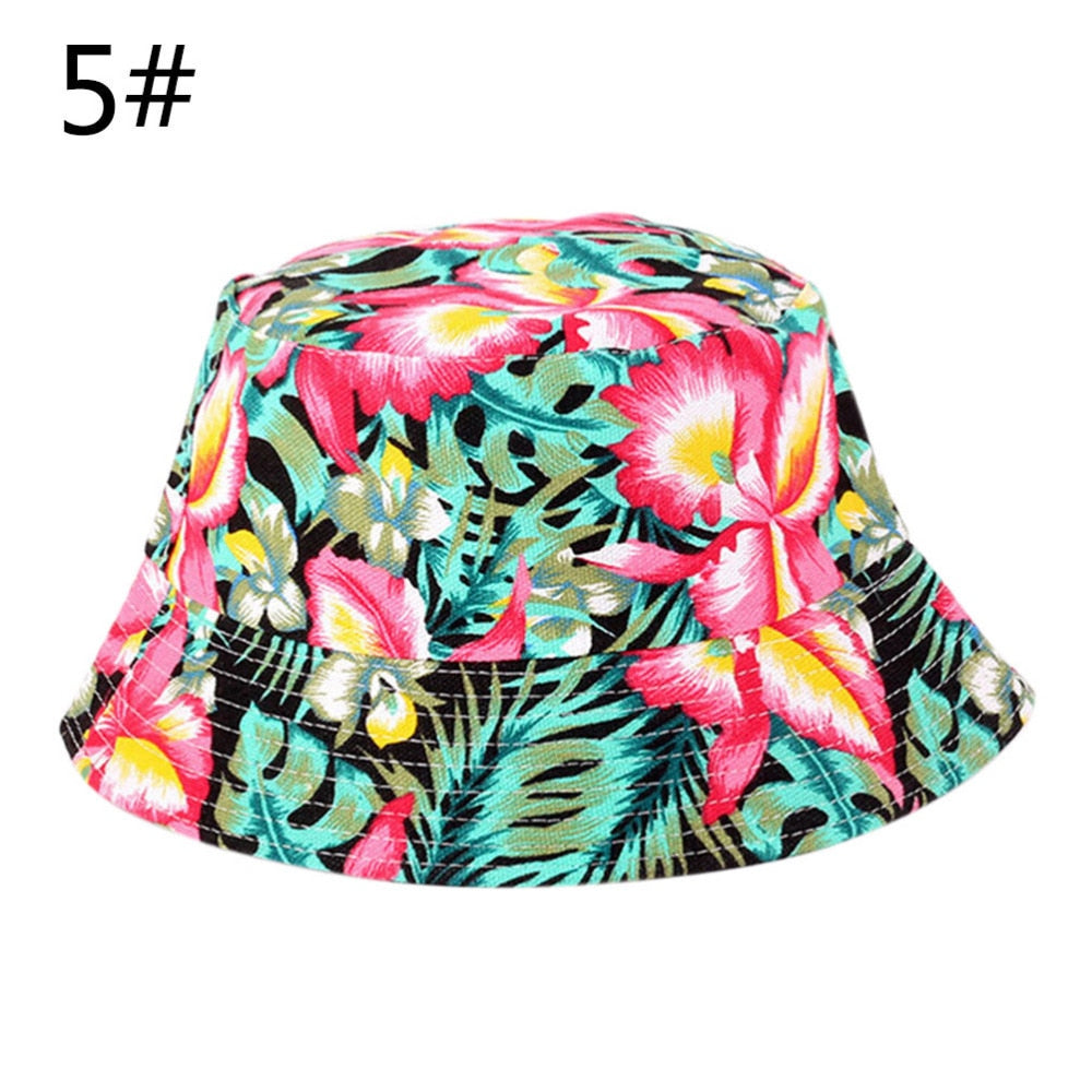 Women Hat Caps Summer Men Bucket Hat Holiday Beach Outdoor Flat Cap Male Floral Sun Hat Fishing Hats Hip Hop Panama Cap