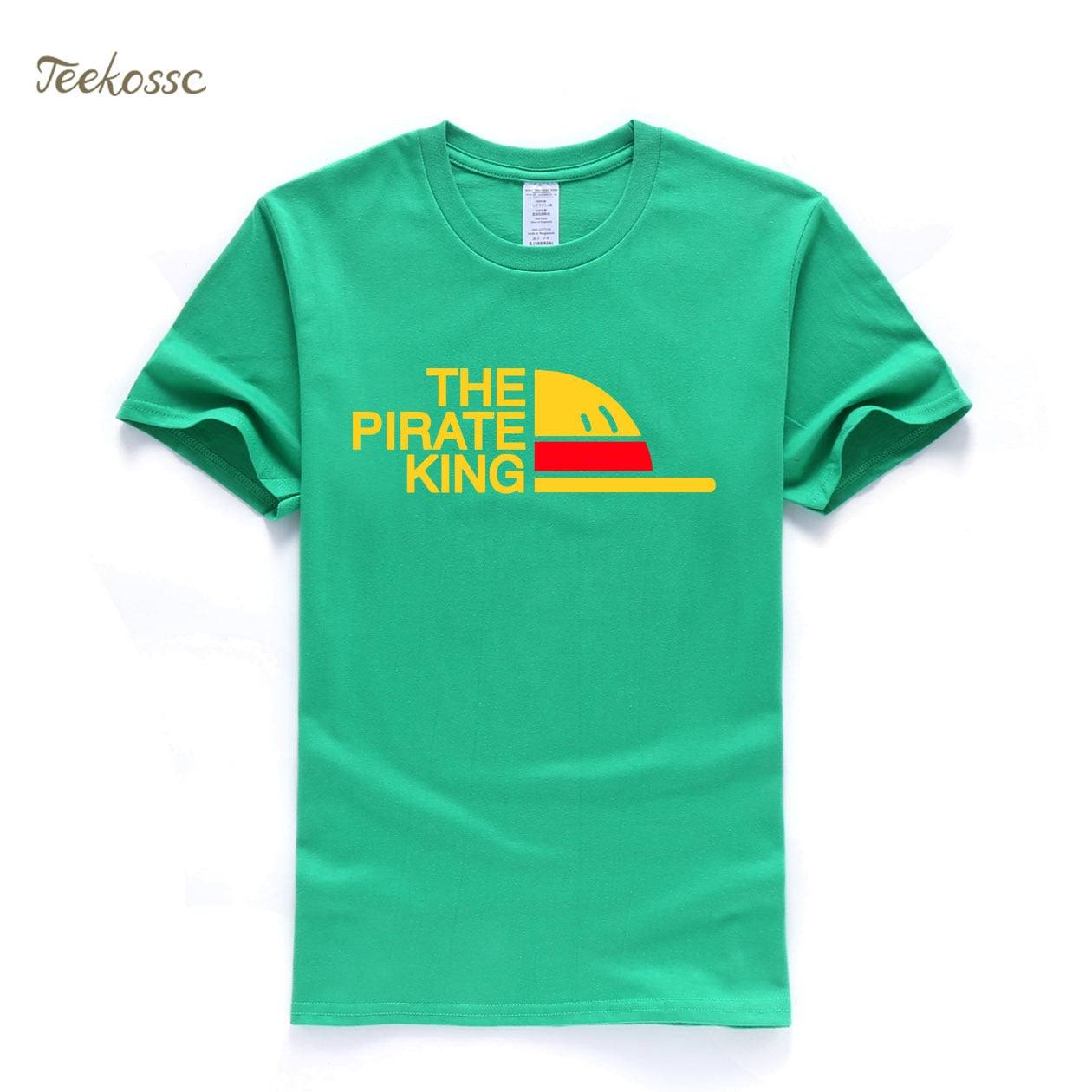 New Brand T-Shirt Men The Pirate King T Shirt Mens Luffy Tshirt Summer Tees Japanese Anime Cotton Short Sleeve Men's