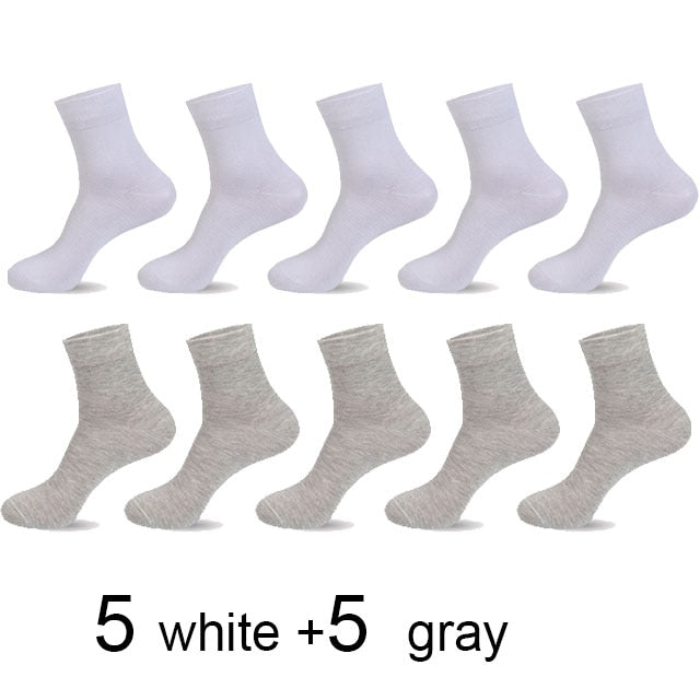 10 Pairs/Lot High Quality Men's Cotton Socks Black Business Socks Breathable 2021 New Autumn Winter Male Gift Sox PLus Size40-45