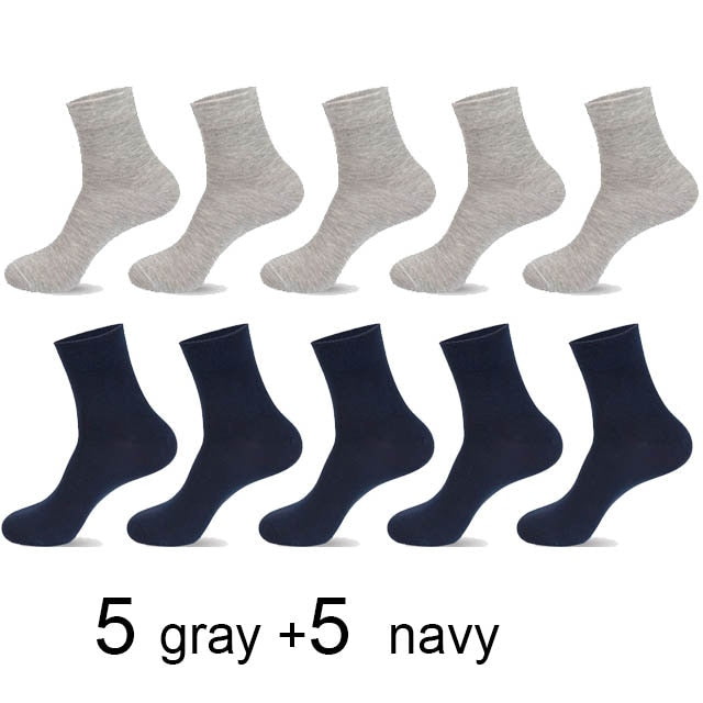 10 Pairs/Lot High Quality Men's Cotton Socks Black Business Socks Breathable 2021 New Autumn Winter Male Gift Sox PLus Size40-45