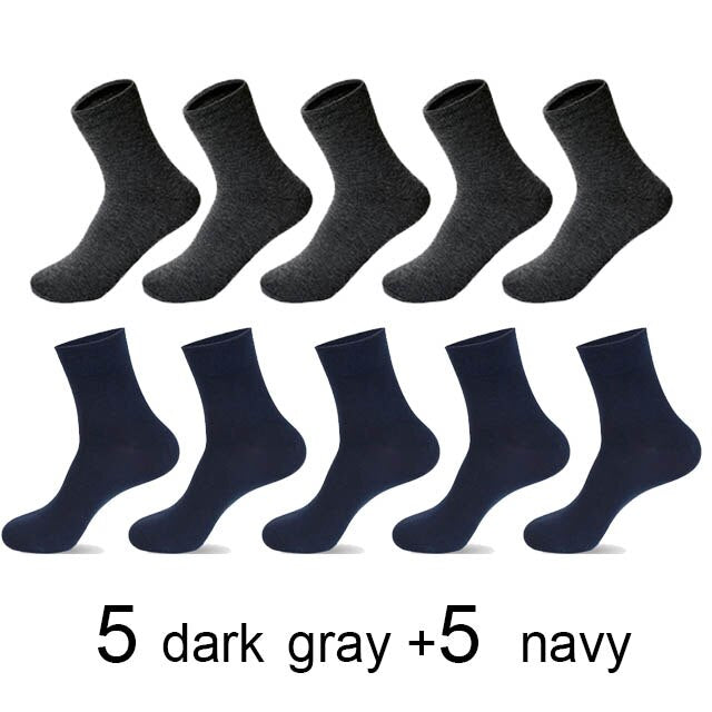 10 Pairs/Lot High Quality Men's Cotton Socks Black Business Socks Breathable 2021 New Autumn Winter Male Gift Sox PLus Size40-45