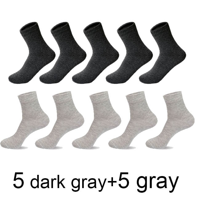10 Pairs/Lot High Quality Men's Cotton Socks Black Business Socks Breathable 2021 New Autumn Winter Male Gift Sox PLus Size40-45