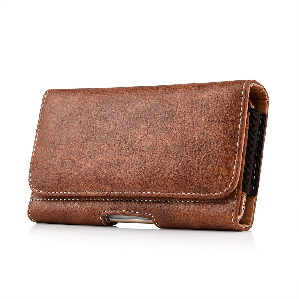 Phone pouch case for iphone XS 11 Pro Max XR 8 7 6plus universal magnetic holster leather cover for huawei xiaomi cell phone bag