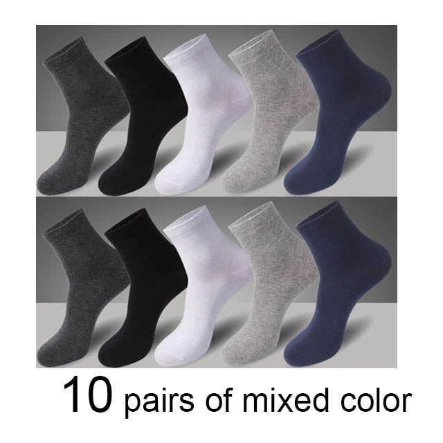 10 Pairs/Lot High Quality Men's Cotton Socks Black Business Socks Breathable 2021 New Autumn Winter Male Gift Sox PLus Size40-45