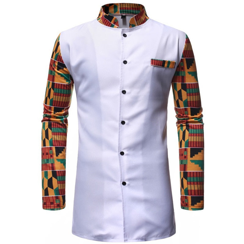African Dashiki Shirt Top Pant Set 2 Piece Outfit Set African Men Clothes 2019 Brand New Long Sleeve Dashiki Shirt with Trouser