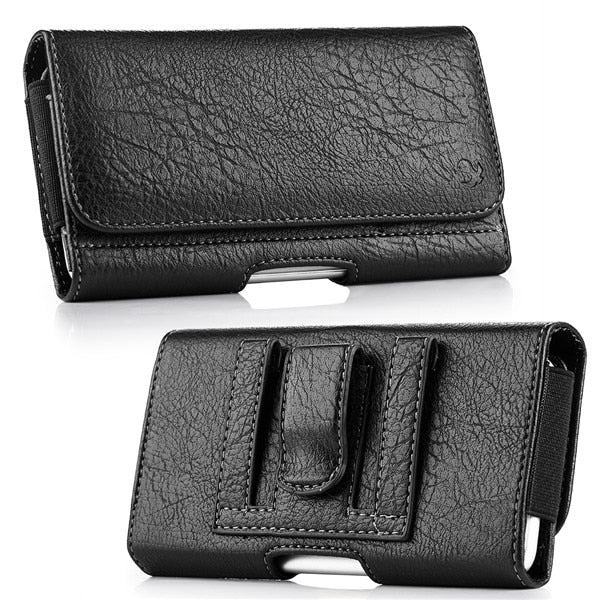 Phone pouch case for iphone XS 11 Pro Max XR 8 7 6plus universal magnetic holster leather cover for huawei xiaomi cell phone bag