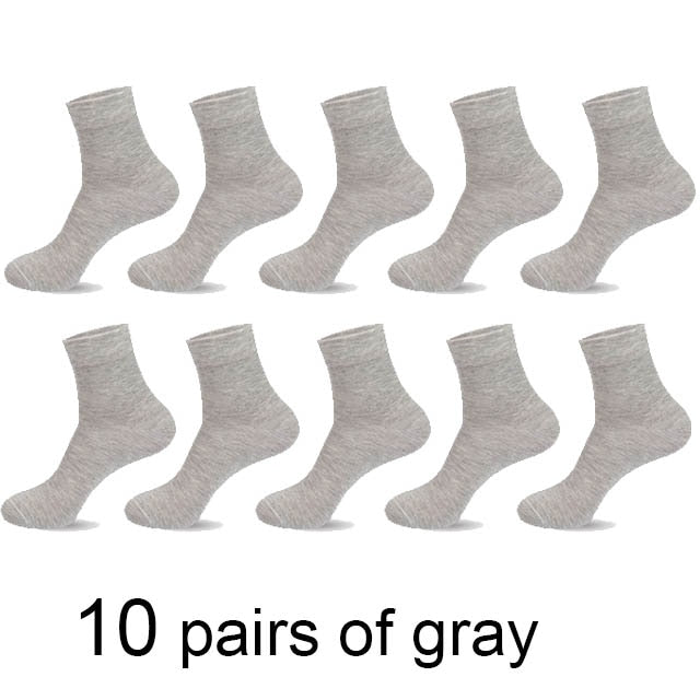 10 Pairs/Lot High Quality Men's Cotton Socks Black Business Socks Breathable 2021 New Autumn Winter Male Gift Sox PLus Size40-45
