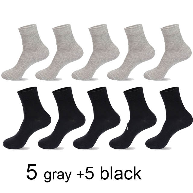 10 Pairs/Lot High Quality Men's Cotton Socks Black Business Socks Breathable 2021 New Autumn Winter Male Gift Sox PLus Size40-45