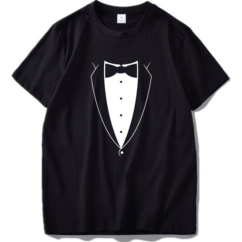 Chef T shirt Fake Suit Cook Printed Tees Cotton Funny Summer Top High Quality Loose O-neck T-shirt EU Size
