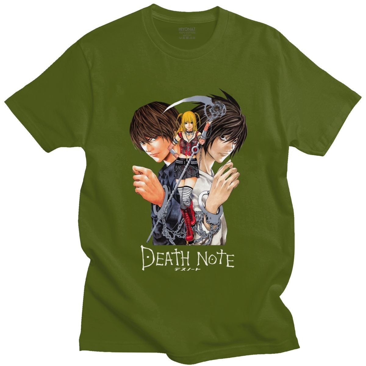 Classic Japan Anime Yagami Misa And Lawliet T Shirt Men Short Sleeved Manga Death Note T-shirt 100% Cotton Regular Fit Tee Tops