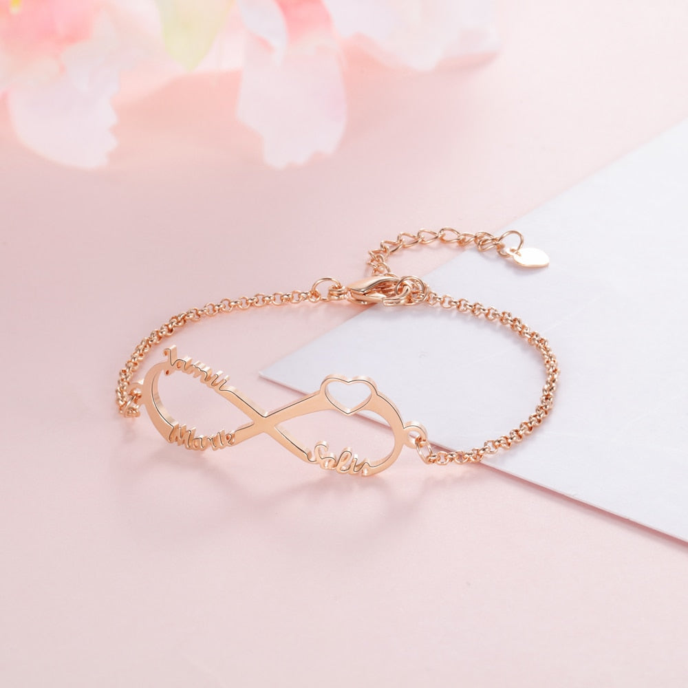 925 Sterling Silver Custom Name Infinity Bracelets for Women Personalized Children Bracelets for Girls Kids Silver Jewelry Gifts