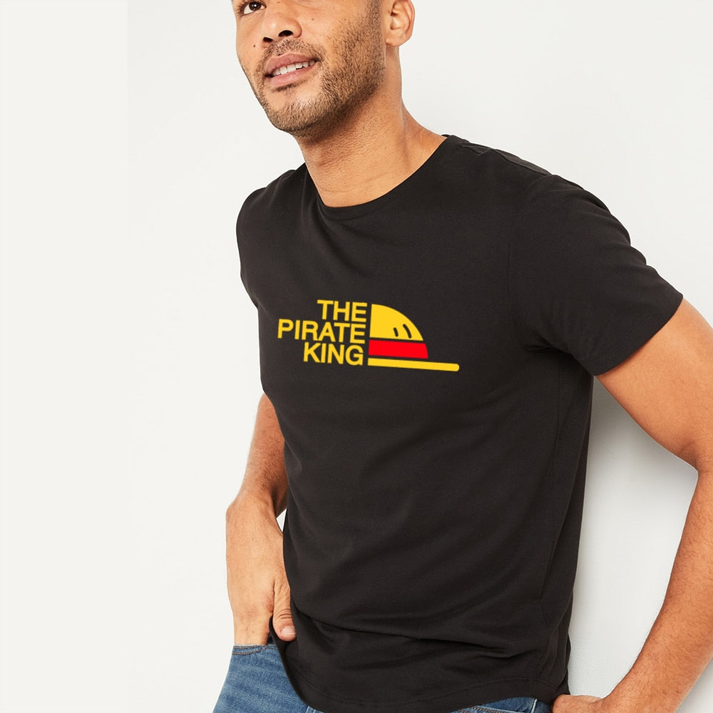 New Brand T-Shirt Men The Pirate King T Shirt Mens Luffy Tshirt Summer Tees Japanese Anime Cotton Short Sleeve Men's